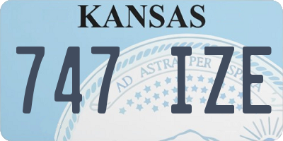 KS license plate 747IZE