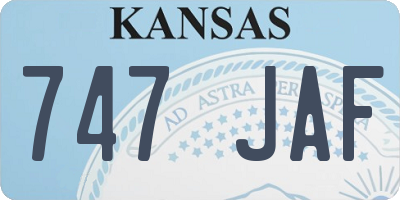 KS license plate 747JAF