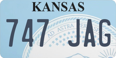 KS license plate 747JAG