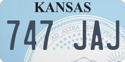 KS license plate 747JAJ