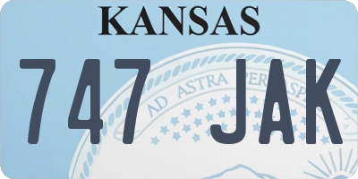 KS license plate 747JAK