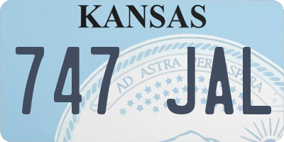 KS license plate 747JAL