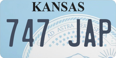KS license plate 747JAP
