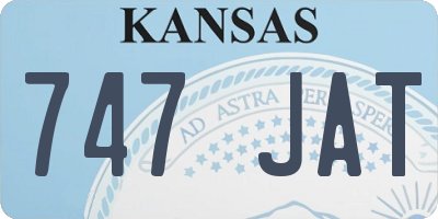 KS license plate 747JAT