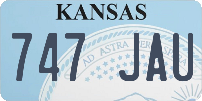 KS license plate 747JAU