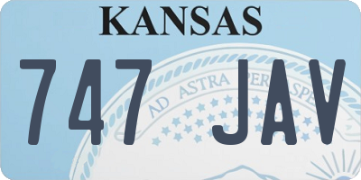 KS license plate 747JAV