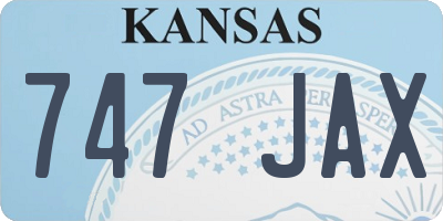 KS license plate 747JAX