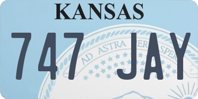 KS license plate 747JAY