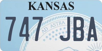 KS license plate 747JBA