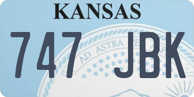 KS license plate 747JBK