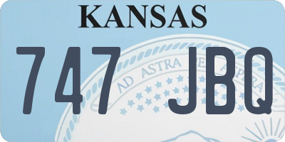KS license plate 747JBQ