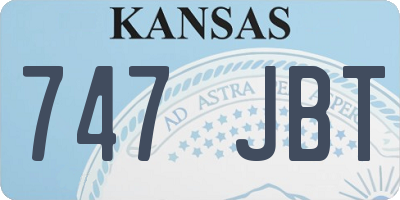 KS license plate 747JBT