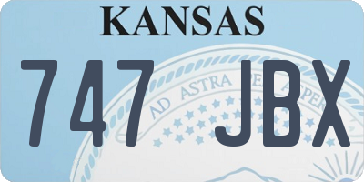 KS license plate 747JBX