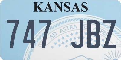 KS license plate 747JBZ