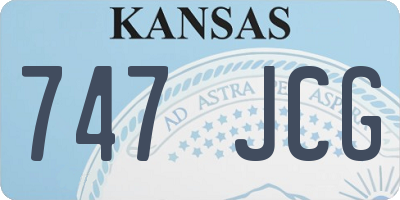 KS license plate 747JCG