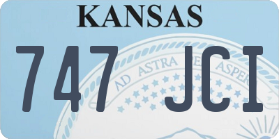 KS license plate 747JCI