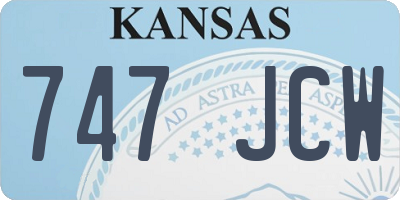 KS license plate 747JCW