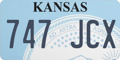KS license plate 747JCX
