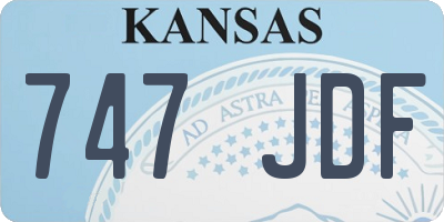 KS license plate 747JDF