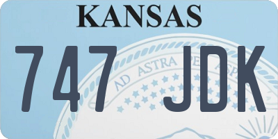 KS license plate 747JDK