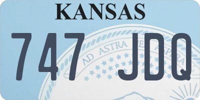 KS license plate 747JDQ