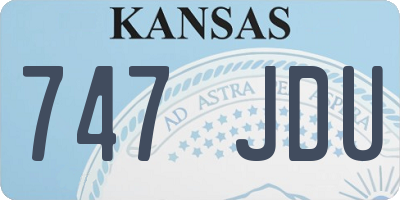 KS license plate 747JDU