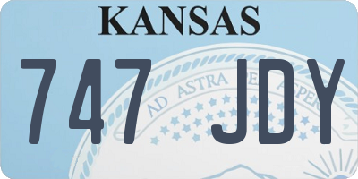 KS license plate 747JDY