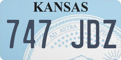 KS license plate 747JDZ