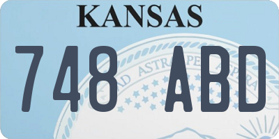 KS license plate 748ABD