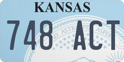 KS license plate 748ACT