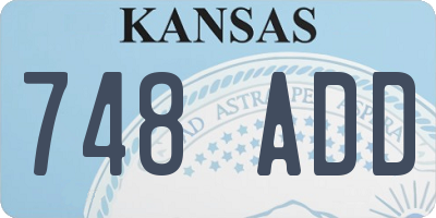 KS license plate 748ADD
