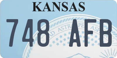KS license plate 748AFB