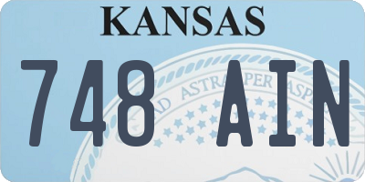 KS license plate 748AIN
