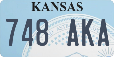 KS license plate 748AKA