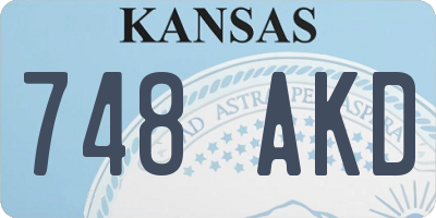 KS license plate 748AKD