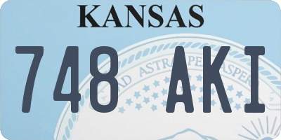 KS license plate 748AKI