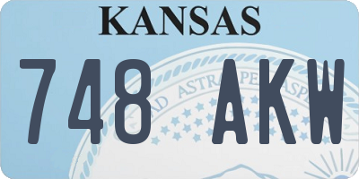 KS license plate 748AKW