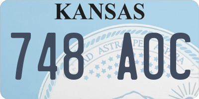 KS license plate 748AOC