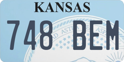 KS license plate 748BEM