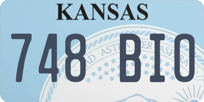 KS license plate 748BIO