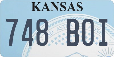 KS license plate 748BOI