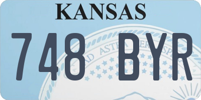 KS license plate 748BYR
