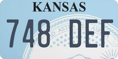 KS license plate 748DEF