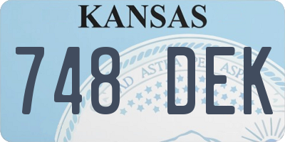 KS license plate 748DEK