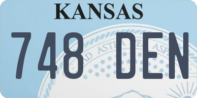 KS license plate 748DEN