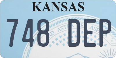 KS license plate 748DEP