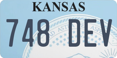 KS license plate 748DEV