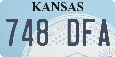 KS license plate 748DFA