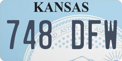 KS license plate 748DFW