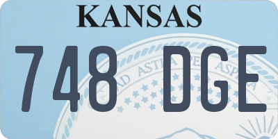 KS license plate 748DGE